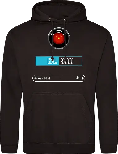 Ask Hal - sci fi, 2001, ai, artificial intelligence, cult classic, geek, hal 9000, movies, nerd, nostalgia, retro, robot, science fiction, stanley kubrick, vintage - Standard Hoodie