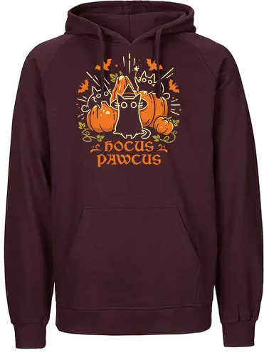 Hocus Pawcus - Halloween Cats - black cats, halloween, pumpkin, spooky cute, witchy, funny quote, magical, hocus pocus, cat lover, bats, oktober, cute animals, witchcraft - Fairtrade Hoodie