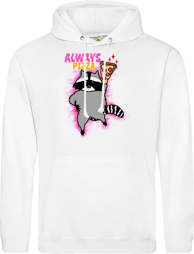 Waschbär mit Pizza  - Pizza, Waschbär, Tier, Naturliebhaber, Essen, Humor, lustig, süßer Käse, Pizzastück - Standard Hoodie