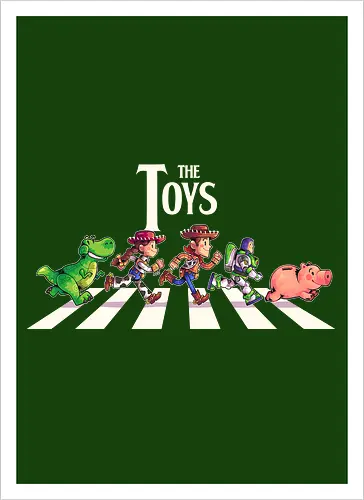 The Toys  - toy, jessie, rex, pig, buzz, woody, t-rex, dino, Tyrannosaurus Rex, abbey road, beatles, pixar - Artprint