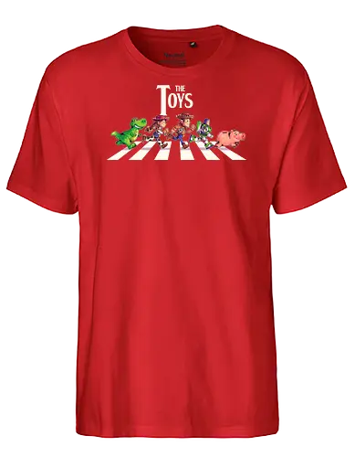 The Toys  - toy, jessie, rex, pig, buzz, woody, t-rex, dino, Tyrannosaurus Rex, abbey road, beatles, pixar - Fairtrade T-Shirt