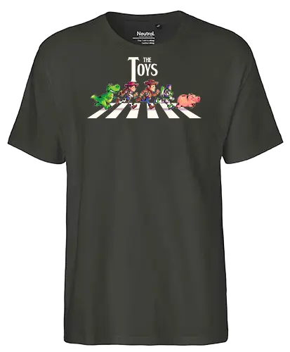 The Toys  - toy, jessie, rex, pig, buzz, woody, t-rex, dino, Tyrannosaurus Rex, abbey road, beatles, pixar - Fairtrade T-Shirt