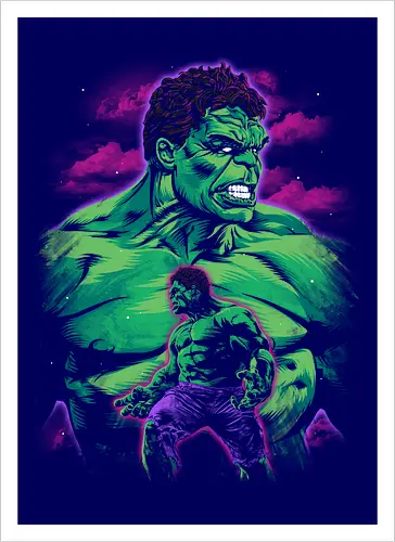 Green Gamma - Comic, Superheroes, Comic Books, Epic Battle, Versus, Battle, Superhero Battle, Geek Culture, Pop Culture, Green Goliath, Gamma, Smash, Comics - Artprint