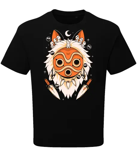 Guardian of the Magic Forest - anime, magic, movies, forest, spirit, mask, cute, fantasy, wolf, japanese, legend, nerd - Oversize T-Shirt