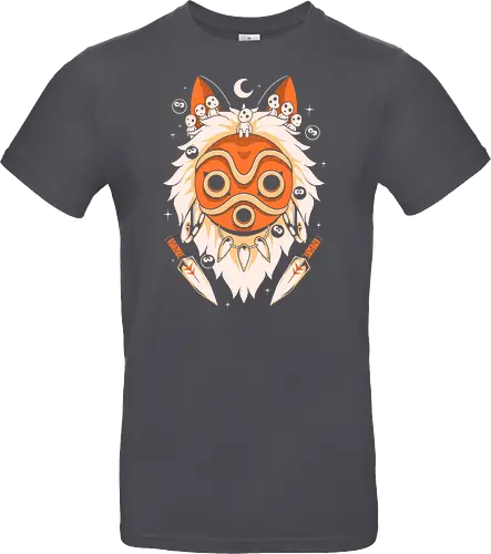 Guardian of the Magic Forest - anime, magic, movies, forest, spirit, mask, cute, fantasy, wolf, japanese, legend, nerd - Standard T-Shirt