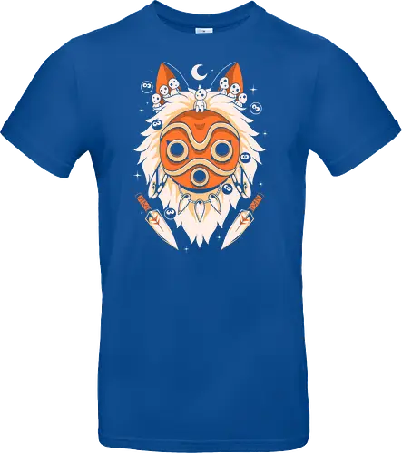 Guardian of the Magic Forest - anime, magic, movies, forest, spirit, mask, cute, fantasy, wolf, japanese, legend, nerd - Standard T-Shirt