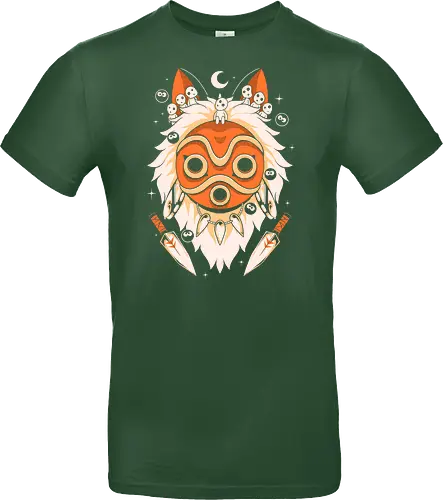 Guardian of the Magic Forest - anime, magic, movies, forest, spirit, mask, cute, fantasy, wolf, japanese, legend, nerd - Standard T-Shirt