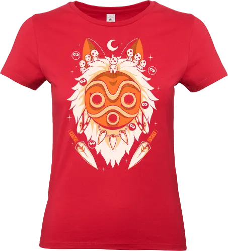 Guardian of the Magic Forest - anime, magic, movies, forest, spirit, mask, cute, fantasy, wolf, japanese, legend, nerd - Standard T-Shirt (Women)