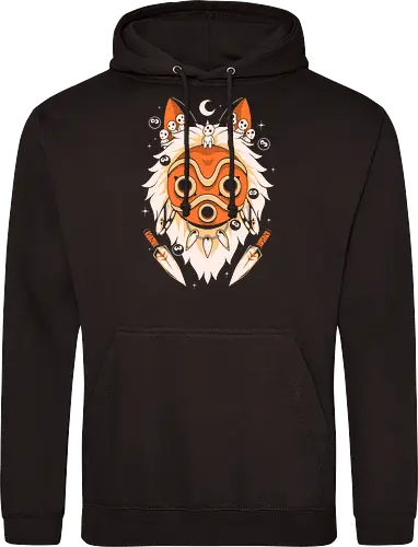 Guardian of the Magic Forest - anime, magic, movies, forest, spirit, mask, cute, fantasy, wolf, japanese, legend, nerd - Standard Hoodie