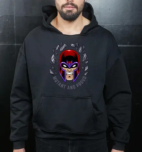 master of magnetism - villain, mutant, mutant leader, magnetism, proud, Magnet, Superhero - Cropped Hoodie