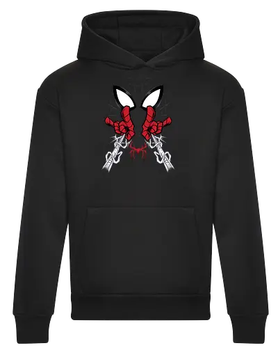 web shooter hero - Superhero, Symbiote, carnage, symbiote, webslinger, superhero, cool, cartoon, spider, sense - Heavyweight Hoodie