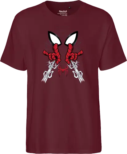 web shooter hero - Superhero, Symbiote, carnage, symbiote, webslinger, superhero, cool, cartoon, spider, sense - Fairtrade T-Shirt