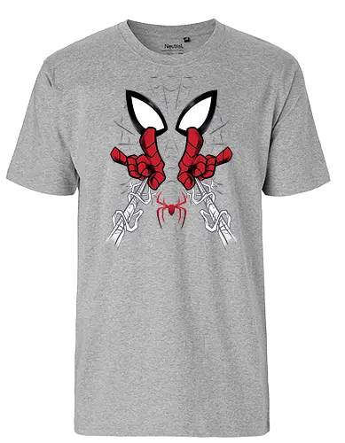 web shooter hero - Superhero, Symbiote, carnage, symbiote, webslinger, superhero, cool, cartoon, spider, sense - Fairtrade T-Shirt