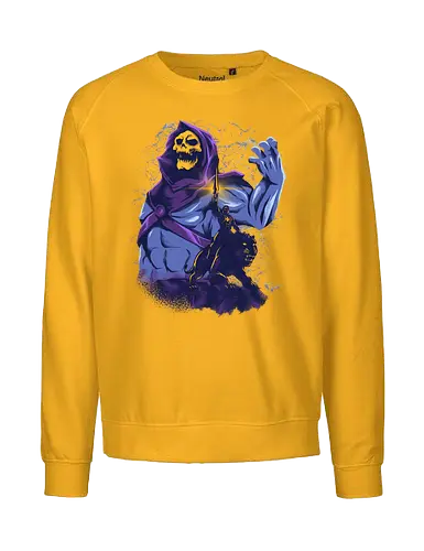evil golden skull - evil, masterofuniverse, heman, skeletor, cool, sword master, dark magic, kingdom, 80s, vintage, retro - Fairtrade Sweatshirt