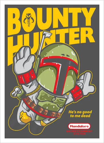 super hunter - Space Opera, Bounty Hunter, movie, mashup, gaming, parody, mario bros - Artprint