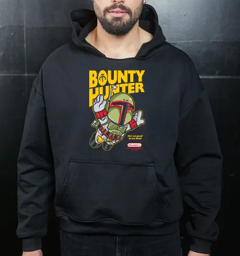 super hunter - Space Opera, Bounty Hunter, movie, mashup, gaming, parody, mario bros - Cropped Hoodie