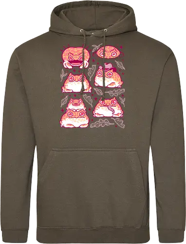 Cute Retrogaming Frog - pacman frog, ceratophrys cranwelli, cute, kawaii, love, pink, seamless, pattern, xmorfina, frogs, toad, funny, apricot, strawberry, albino - Standard Hoodie
