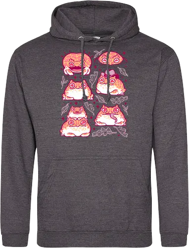 Cute Retrogaming Frog - pacman frog, ceratophrys cranwelli, cute, kawaii, love, pink, seamless, pattern, xmorfina, frogs, toad, funny, apricot, strawberry, albino - Standard Hoodie