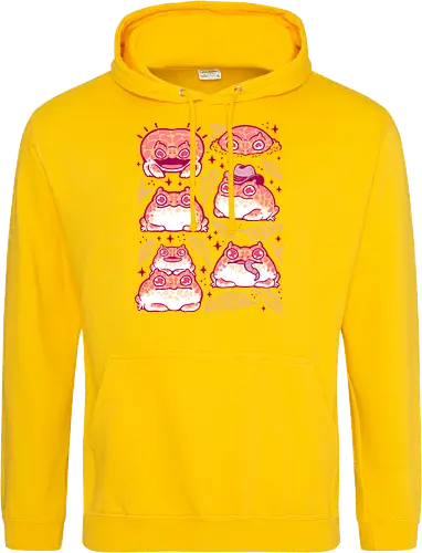 Cute Retrogaming Frog - pacman frog, ceratophrys cranwelli, cute, kawaii, love, pink, seamless, pattern, xmorfina, frogs, toad, funny, apricot, strawberry, albino - Standard Hoodie