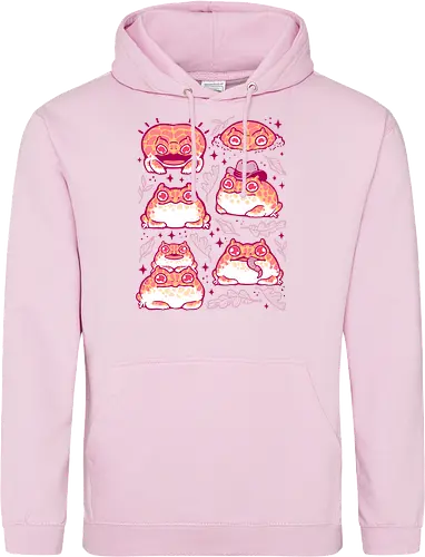 Cute Retrogaming Frog - pacman frog, ceratophrys cranwelli, cute, kawaii, love, pink, seamless, pattern, xmorfina, frogs, toad, funny, apricot, strawberry, albino - Standard Hoodie