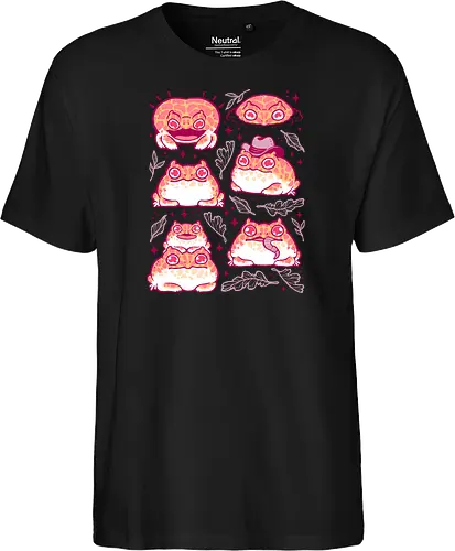 Cute Retrogaming Frog - pacman frog, ceratophrys cranwelli, cute, kawaii, love, pink, seamless, pattern, xmorfina, frogs, toad, funny, apricot, strawberry, albino - Fairtrade T-Shirt