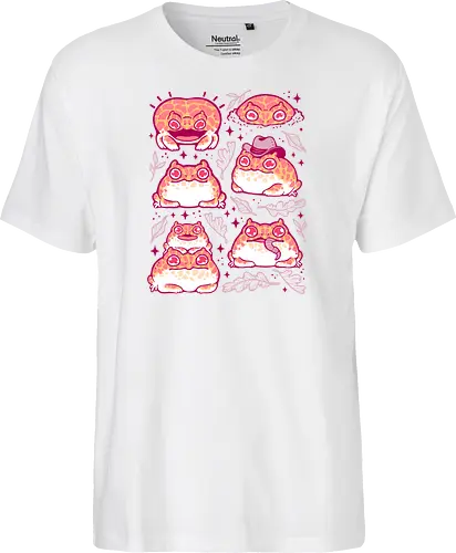 Cute Retrogaming Frog - pacman frog, ceratophrys cranwelli, cute, kawaii, love, pink, seamless, pattern, xmorfina, frogs, toad, funny, apricot, strawberry, albino - Fairtrade T-Shirt