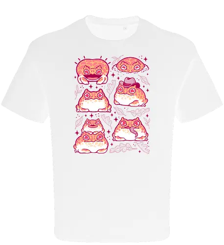 Cute Retrogaming Frog - pacman frog, ceratophrys cranwelli, cute, kawaii, love, pink, seamless, pattern, xmorfina, frogs, toad, funny, apricot, strawberry, albino - Oversize T-Shirt