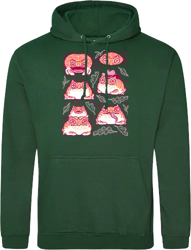 Cute Retrogaming Frog - pacman frog, ceratophrys cranwelli, cute, kawaii, love, pink, seamless, pattern, xmorfina, frogs, toad, funny, apricot, strawberry, albino - Standard Hoodie