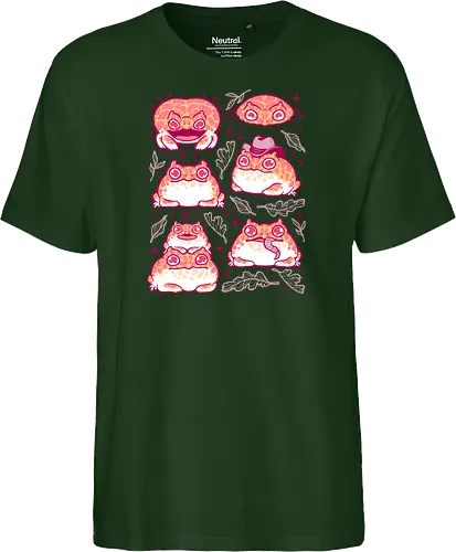 Cute Retrogaming Frog - pacman frog, ceratophrys cranwelli, cute, kawaii, love, pink, seamless, pattern, xmorfina, frogs, toad, funny, apricot, strawberry, albino - Fairtrade T-Shirt