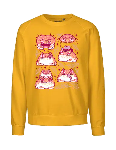 Cute Retrogaming Frog - pacman frog, ceratophrys cranwelli, cute, kawaii, love, pink, seamless, pattern, xmorfina, frogs, toad, funny, apricot, strawberry, albino - Fairtrade Sweatshirt