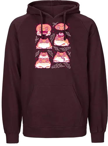 Cute Retrogaming Frog - pacman frog, ceratophrys cranwelli, cute, kawaii, love, pink, seamless, pattern, xmorfina, frogs, toad, funny, apricot, strawberry, albino - Fairtrade Hoodie