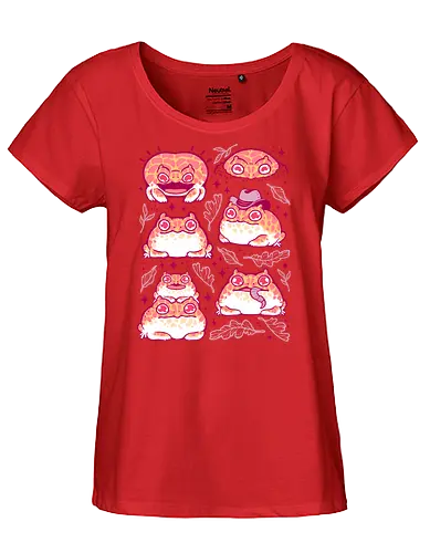 Cute Retrogaming Frog - pacman frog, ceratophrys cranwelli, cute, kawaii, love, pink, seamless, pattern, xmorfina, frogs, toad, funny, apricot, strawberry, albino - Fairtrade Girl Shirt