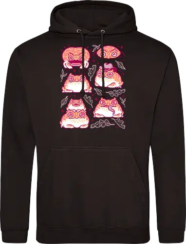 Cute Retrogaming Frog - pacman frog, ceratophrys cranwelli, cute, kawaii, love, pink, seamless, pattern, xmorfina, frogs, toad, funny, apricot, strawberry, albino - Standard Hoodie