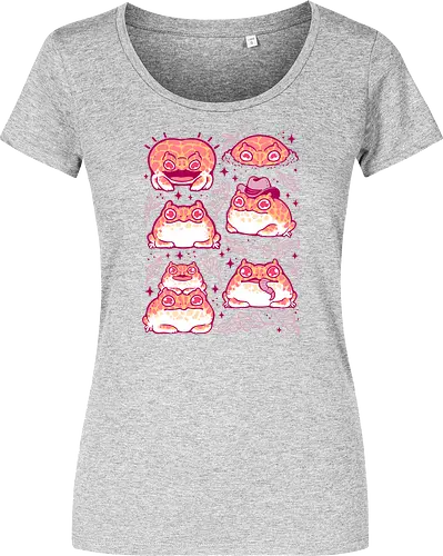 Cute Retrogaming Frog - pacman frog, ceratophrys cranwelli, cute, kawaii, love, pink, seamless, pattern, xmorfina, frogs, toad, funny, apricot, strawberry, albino - Women T-Shirt