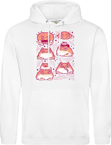Cute Retrogaming Frog - pacman frog, ceratophrys cranwelli, cute, kawaii, love, pink, seamless, pattern, xmorfina, frogs, toad, funny, apricot, strawberry, albino - Standard Hoodie