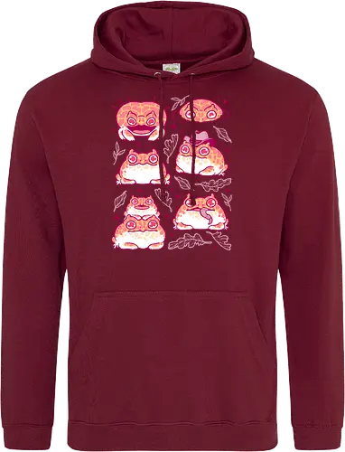 Cute Retrogaming Frog - pacman frog, ceratophrys cranwelli, cute, kawaii, love, pink, seamless, pattern, xmorfina, frogs, toad, funny, apricot, strawberry, albino - Standard Hoodie