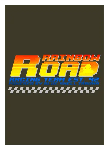 Rainbow Road Racing - Rainbow Road, Mario Kart - Artprint