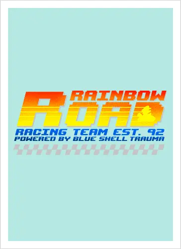 Rainbow Road Racing - Rainbow Road, Mario Kart - Artprint