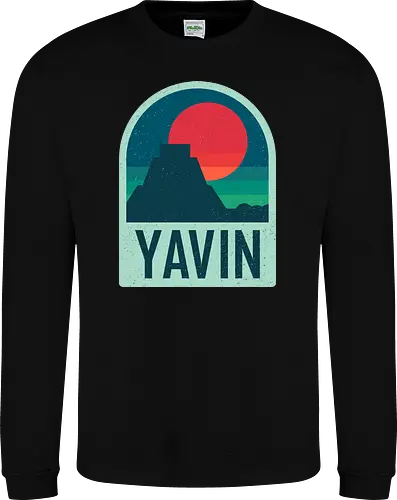 Yavin - Geometric and minimalist series - Space Opera, 80s, badge, film, galaxy, geometric, landscape, minimalist, outer space, retro, science fiction, space, movie, scifi, yavin - Sweatshirt