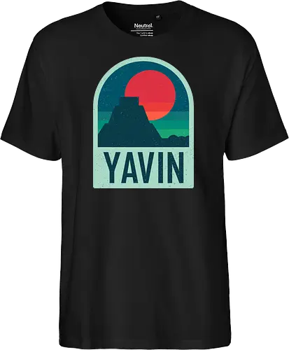 Yavin - Geometric and minimalist series - Space Opera, 80s, badge, film, galaxy, geometric, landscape, minimalist, outer space, retro, science fiction, space, movie, scifi, yavin - Fairtrade T-Shirt