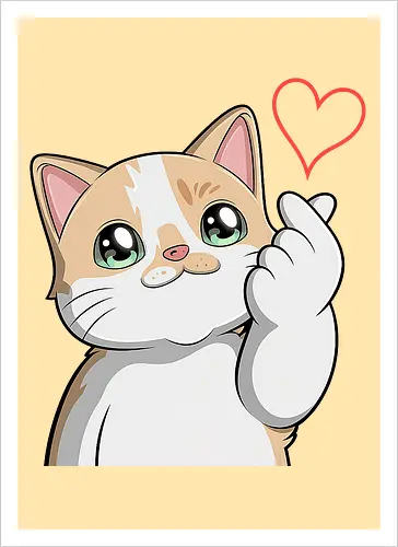 fromMilowwithLove - Smilow, Twitch, Streamer, Katze, Chaos, Liebe, Herz - Artprint