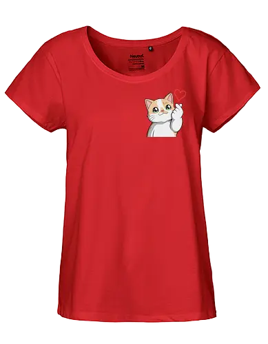 fromMilowwithLove-pocket - Smilow, Twitch, Streamer, Katze, Chaos, Liebe, Herz - Fairtrade Girl Shirt