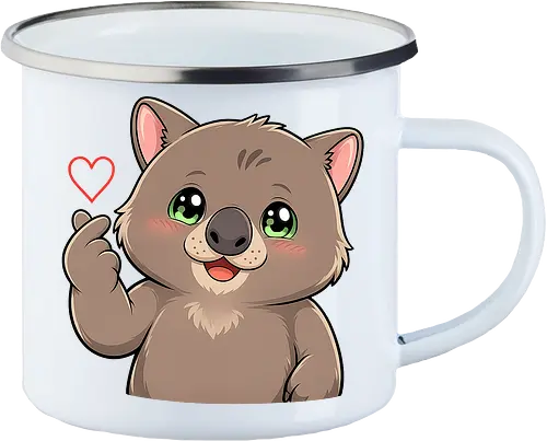fromWolimswithLove - Smilow, Wolims, Twitch, Streamer, Katze, Chaos, Liebe, Herz - Enamel Mug