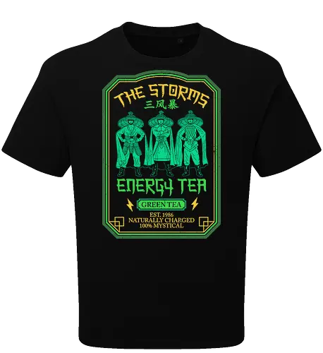 The Storms Energy Tea - big trouble in little china, 80s, 80s movies, cult movies, geek, green tea, jack burton, lo pan, martial arts, matcha, nerd, nostalgia, retro, tea drinker, vintage - Oversize T-Shirt