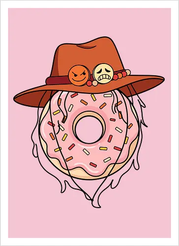 The Ultimate Anime Meme - One Piece meme shirt, Portgas D Ace merch, Fire Fist donut graphic, dark humor anime tee, tragic anime meme apparel, iconic pirate hat design, otaku inside joke clothing, funny manga streetwear, aesthetic anime food shirt, anime heartbreak tee - Artprint