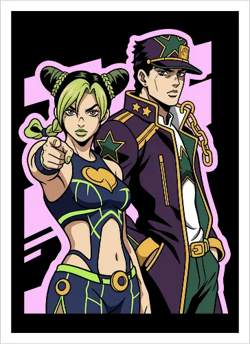 Ocean Lineage: The Star Legacy - Jojo Bizarre Adventure shirt, Jolyne Cujoh graphic tee, Jotaro Kujo merch, Stone Ocean apparel, anime family streetwear, bizarre anime fashion, JJBA part 6 clothing, aesthetic otaku graphic, shonen manga fashion, anime pose shirt - Artprint