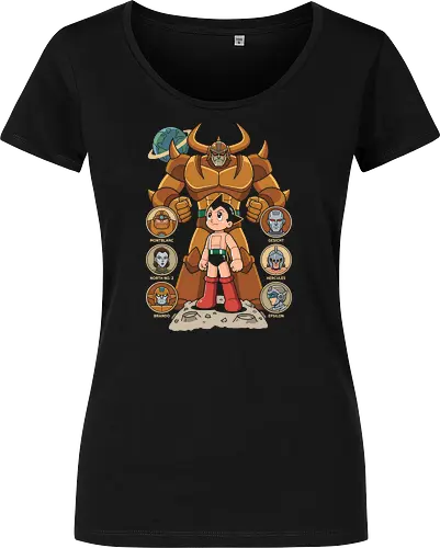 The Seven Great Robots: Pluto's Shadow - Pluto anime shirt, Astro Boy graphic tee, Osamu Tezuka merch, retro mecha streetwear, classic sci-fi manga apparel, seven great robots design, vintage anime poster tee, nostalgic otaku clothing, Japanese robot fashion, classic manga history shirt - Women T-Shirt