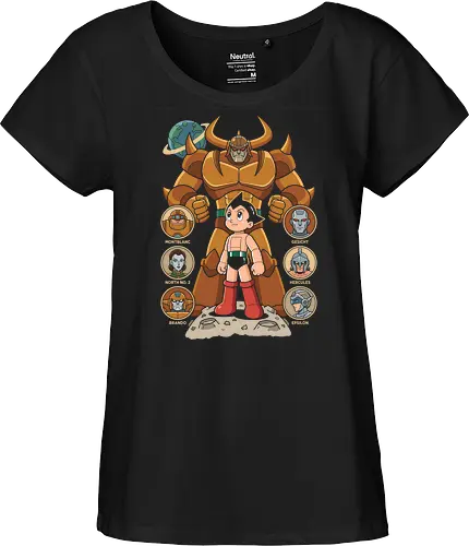 The Seven Great Robots: Pluto's Shadow - Pluto anime shirt, Astro Boy graphic tee, Osamu Tezuka merch, retro mecha streetwear, classic sci-fi manga apparel, seven great robots design, vintage anime poster tee, nostalgic otaku clothing, Japanese robot fashion, classic manga history shirt - Fairtrade Girl Shirt