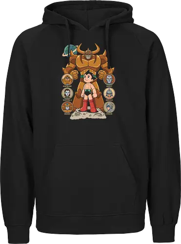 The Seven Great Robots: Pluto's Shadow - Pluto anime shirt, Astro Boy graphic tee, Osamu Tezuka merch, retro mecha streetwear, classic sci-fi manga apparel, seven great robots design, vintage anime poster tee, nostalgic otaku clothing, Japanese robot fashion, classic manga history shirt - Fairtrade Hoodie