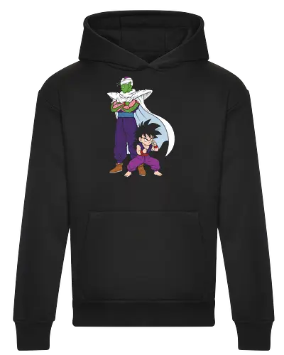 Master and Student: The Namekian Bond - Piccolo and Gohan shirt, anime mentor graphic tee, minimalist DBZ apparel, shonen manga streetwear, Namekian warrior merch, retro 90s anime clothing, aesthetic otaku fashion, negative space anime art, nostalgic Japanese animation, anime training design - Heavyweight Hoodie